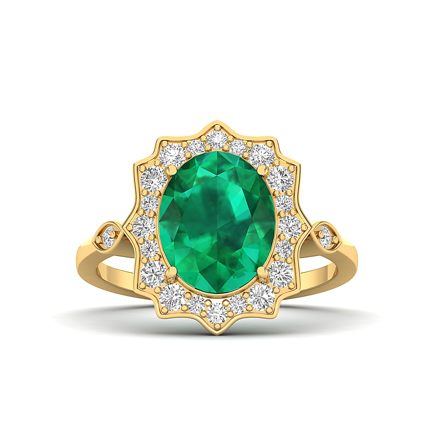Bewitching Emerald Gold Ring