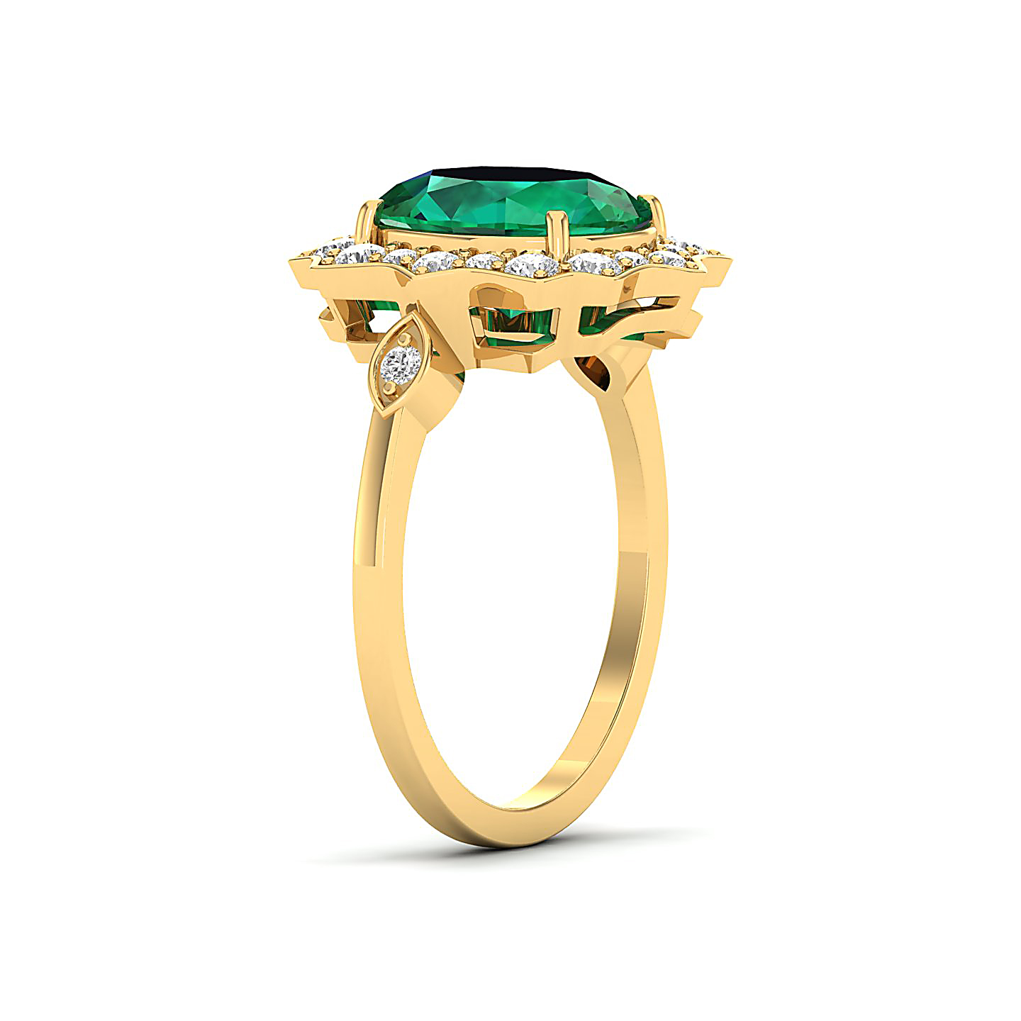 Bewitching Emerald Gold Ring