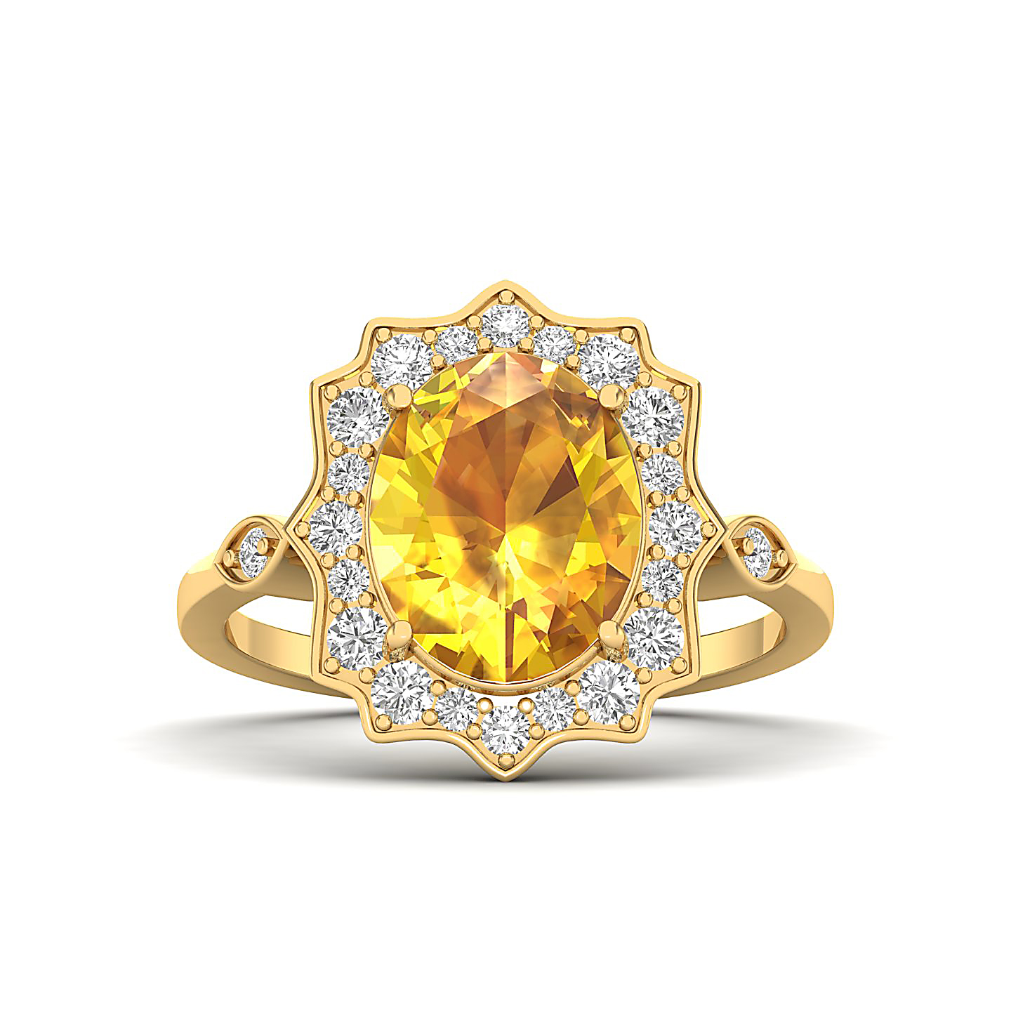 Bewitching Yellow Sapphire Gold Ring
