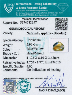 Bi-Colour Sapphire(Pitambari) - 2.99 Carat