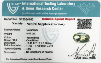 Bi-Colour Sapphire (Pitambari) - 3.59 Carat