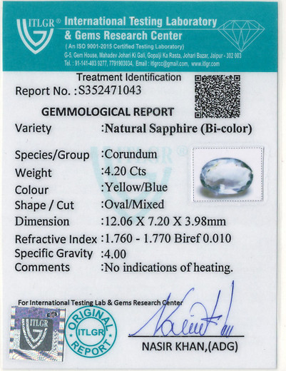 Bi-Colour Sapphire (Pitambari) - 4.2 Carat