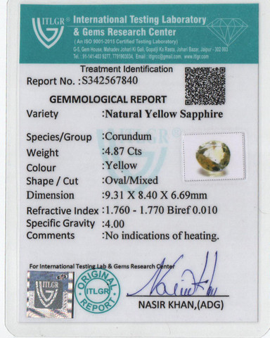 Bi-Colour Sapphire(Pitambari) - 4.87 Carat
