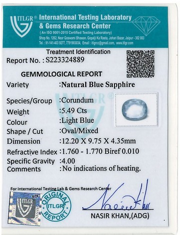 Blue Sapphire - 5.49 Carat