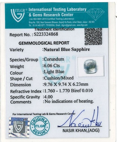 Blue Sapphire - 6.06 Carat
