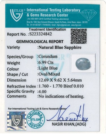Blue Sapphire - 6.99 Carat