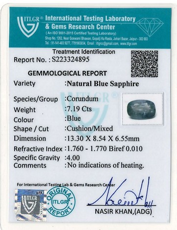 Blue Sapphire - 7.19 Carat