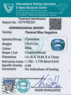 Blue Sapphire - 10.45 Carat