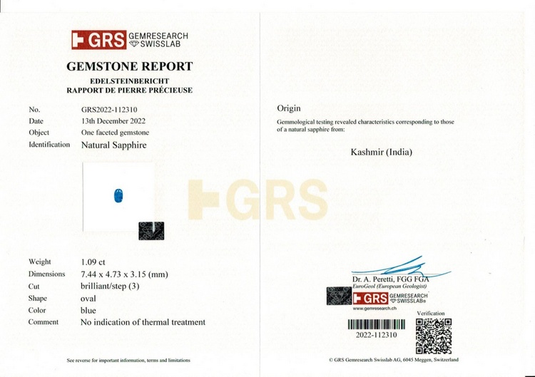 Blue Sapphire - 1.09 Carat