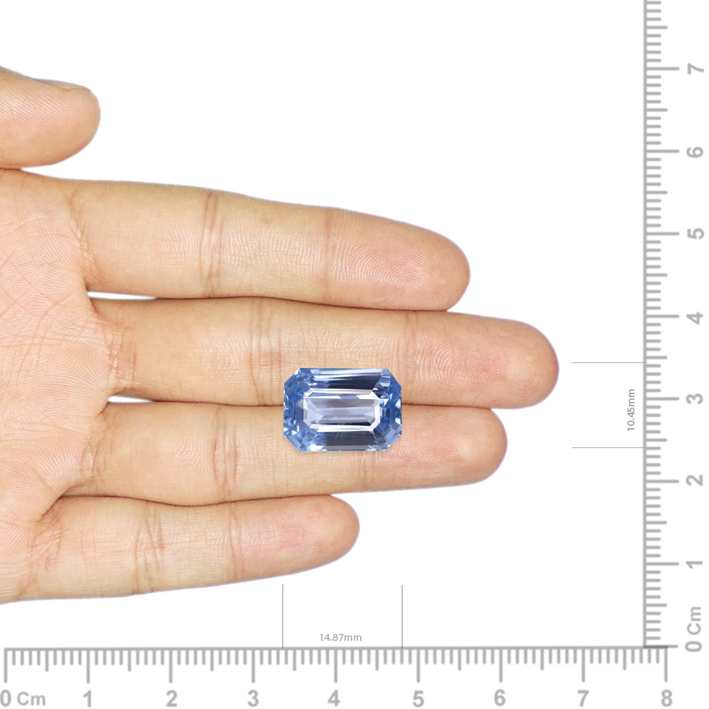 Pastel Blue Blue Sapphire - 11.09 Carat