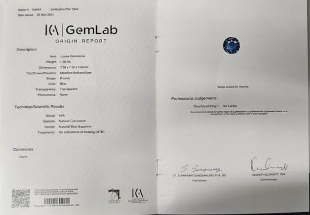 Blue Sapphire - 1.58 Carat