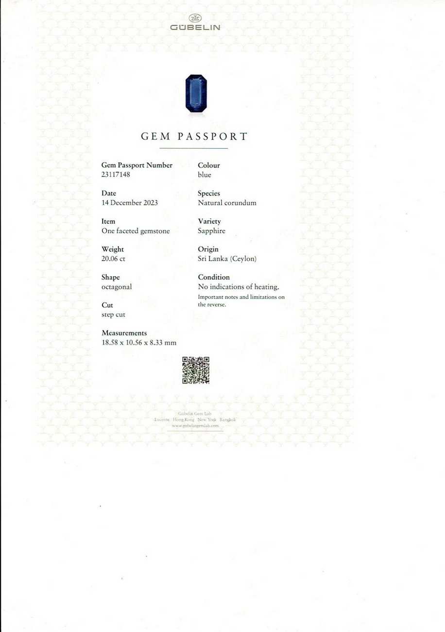Blue Sapphire - 20.06 Carat