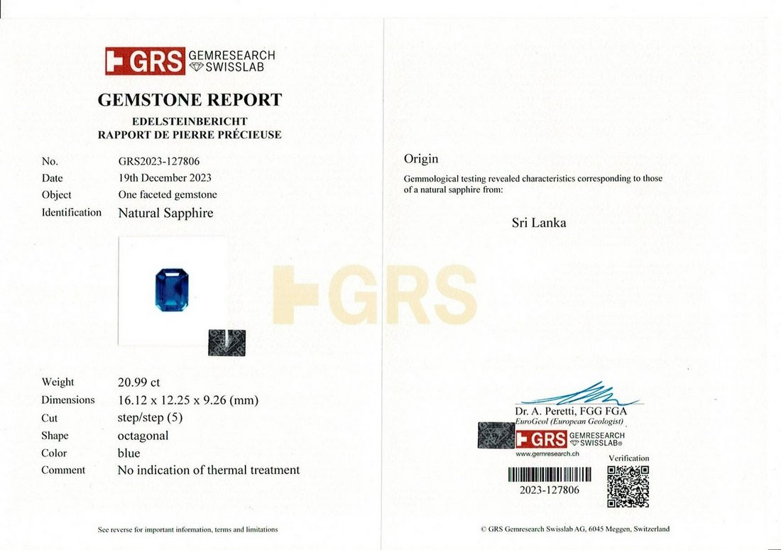 Blue Sapphire - 20.99 Carat