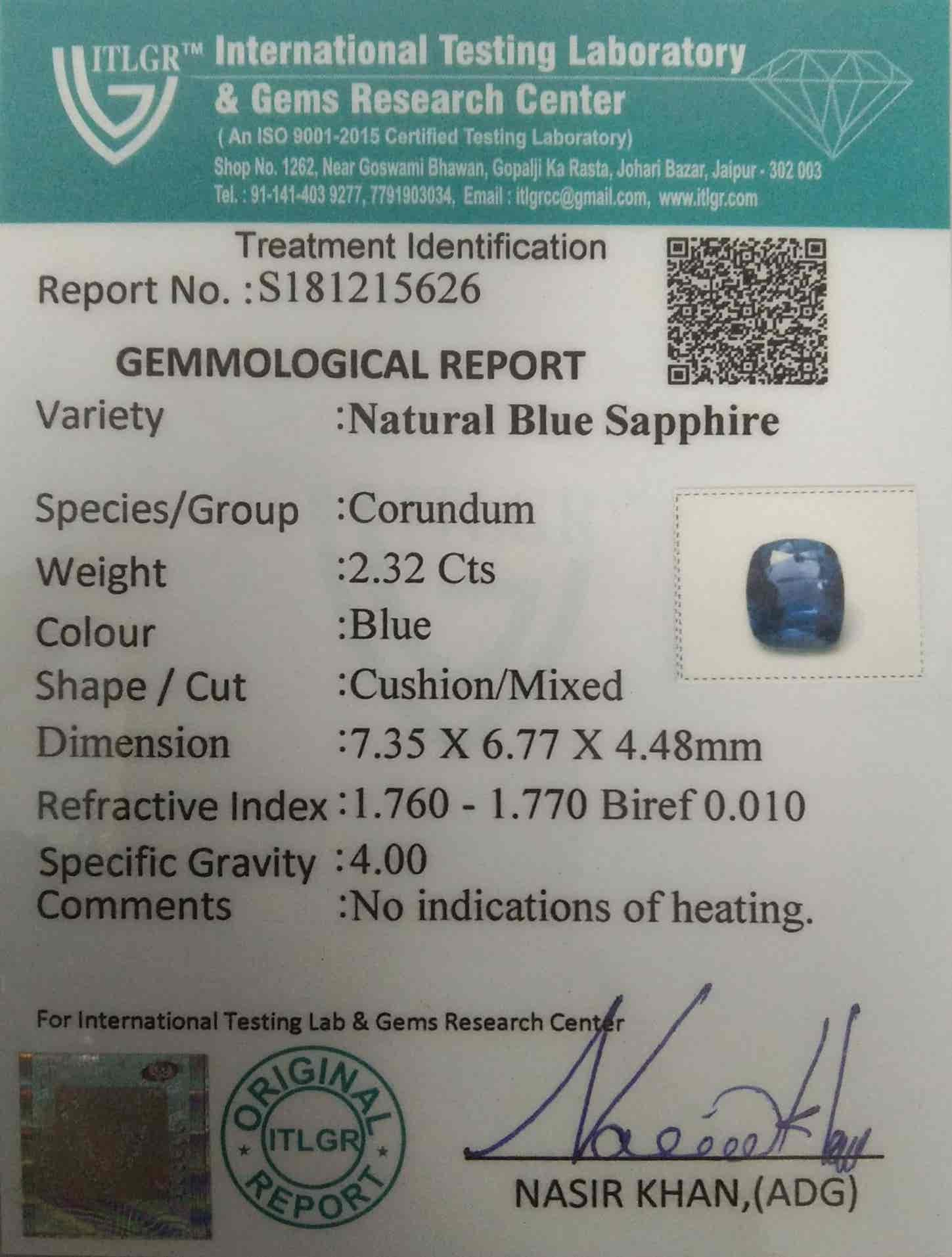 Blue Sapphire - 2.32 Carat