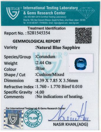 Blue Sapphire - 2.44 Carat