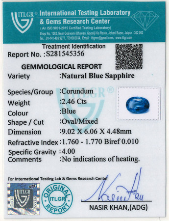 Blue Sapphire - 2.46 Carat