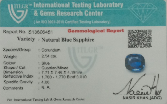 Blue Sapphire - 2.54 Carat