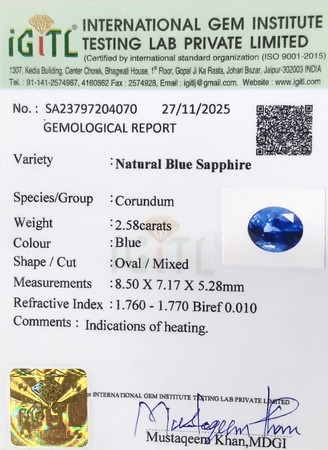 Blue Sapphire - 2.58 Carat