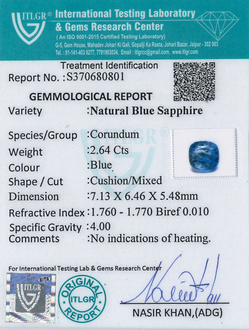 Blue Sapphire - 2.64 Carat