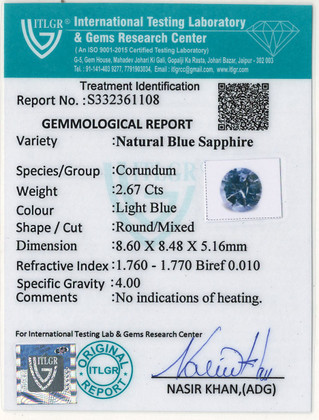 Blue Sapphire - 2.67 Carat