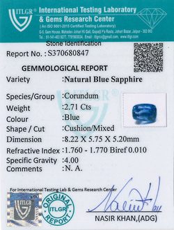 Blue Sapphire - 2.71 Carat