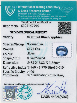 Blue Sapphire - 2.71 Carat