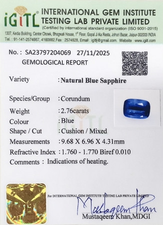 Blue Sapphire - 2.76 Carat
