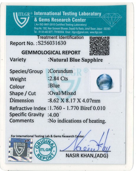 Blue Sapphire - 2.84 Carat