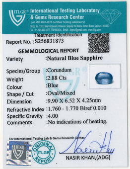 Blue Sapphire - 2.88 Carat