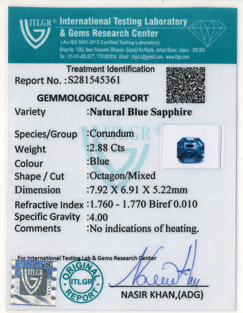 Blue Sapphire - 2.88 Carat