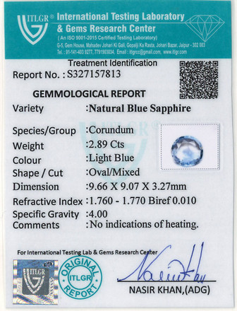 Blue Sapphire - 2.89 Carat