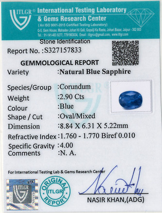 Blue Sapphire - 2.9 Carat