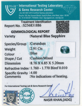 Blue Sapphire - 2.91 Carat