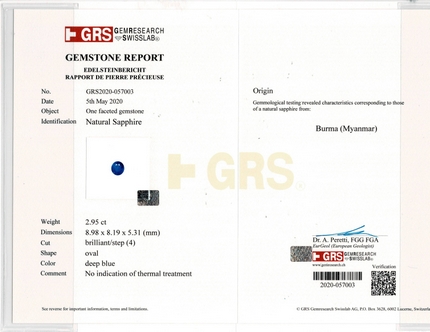 Blue Sapphire - 2.95 Carat
