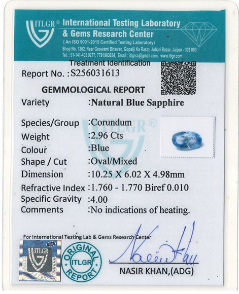 Blue Sapphire - 2.96 Carat