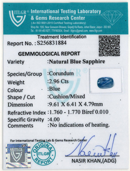 Blue Sapphire - 2.96 Carat