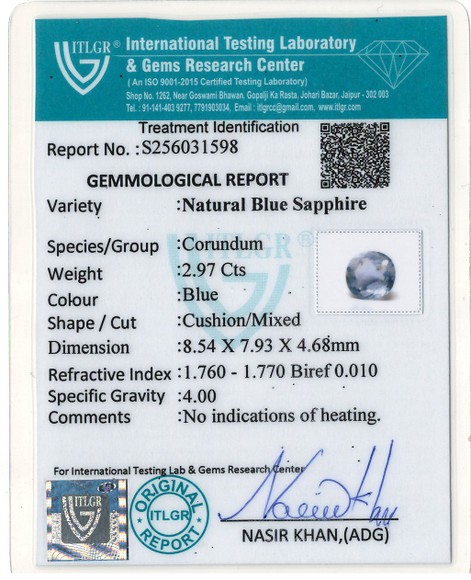 Blue Sapphire - 2.97 Carat