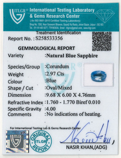 Blue Sapphire - 2.97 Carat