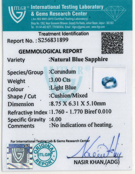 Blue Sapphire - 3 Carat