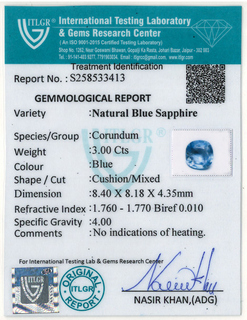 Blue Sapphire - 3 Carat