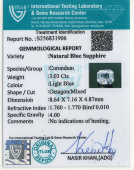 Blue Sapphire - 3.03 Carat