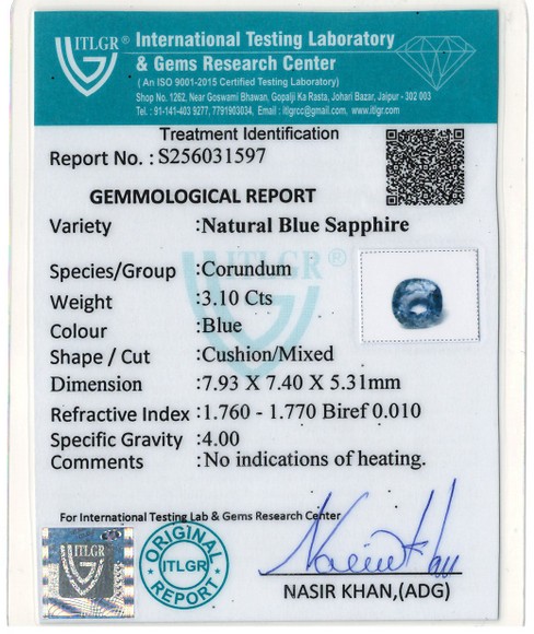 Blue Sapphire - 3.1 Carat