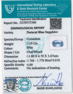 Blue Sapphire - 3.1 Carat