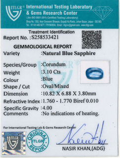 Blue Sapphire - 3.1 Carat