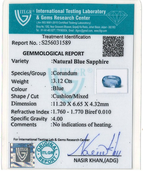 Blue Sapphire - 3.12 Carat