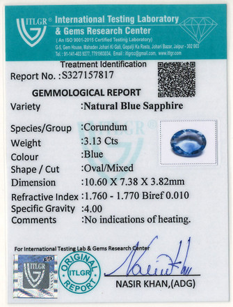 Blue Sapphire - 3.13 Carat