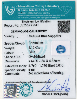 Blue Sapphire - 3.15 Carat