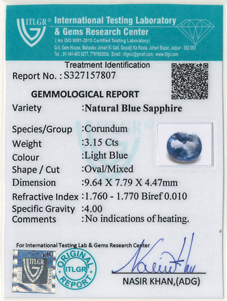 Blue Sapphire - 3.15 Carat