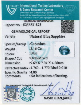 Blue Sapphire - 3.16 Carat