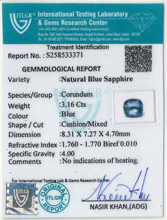 Blue Sapphire - 3.16 Carat